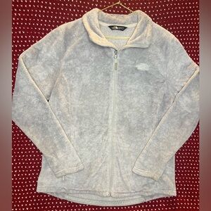 The North Face TNF Women’s Size L Light Gray Soft Fleece Jacket